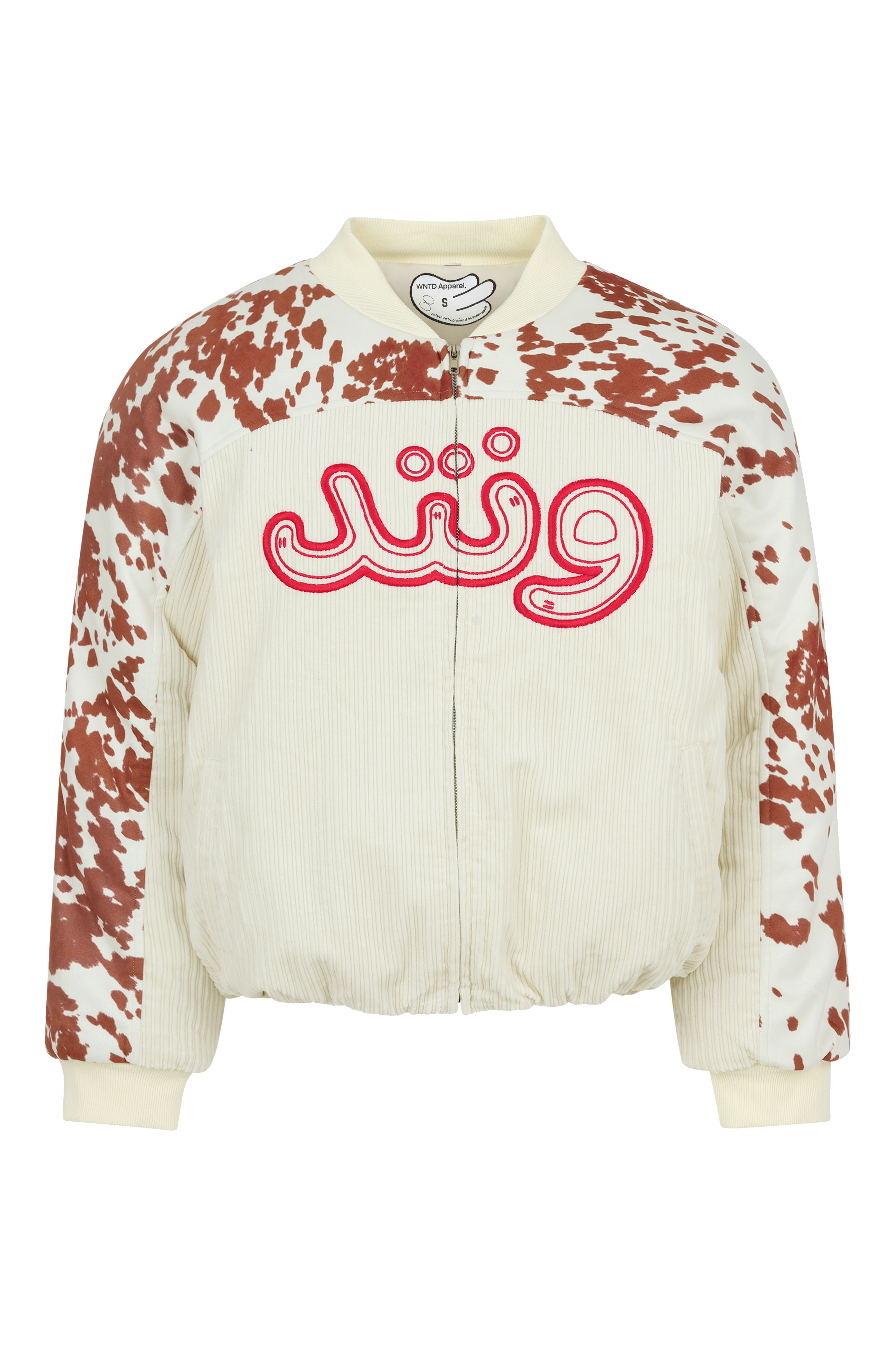 "WNTD" COW SUEDE BOMBER JACKET